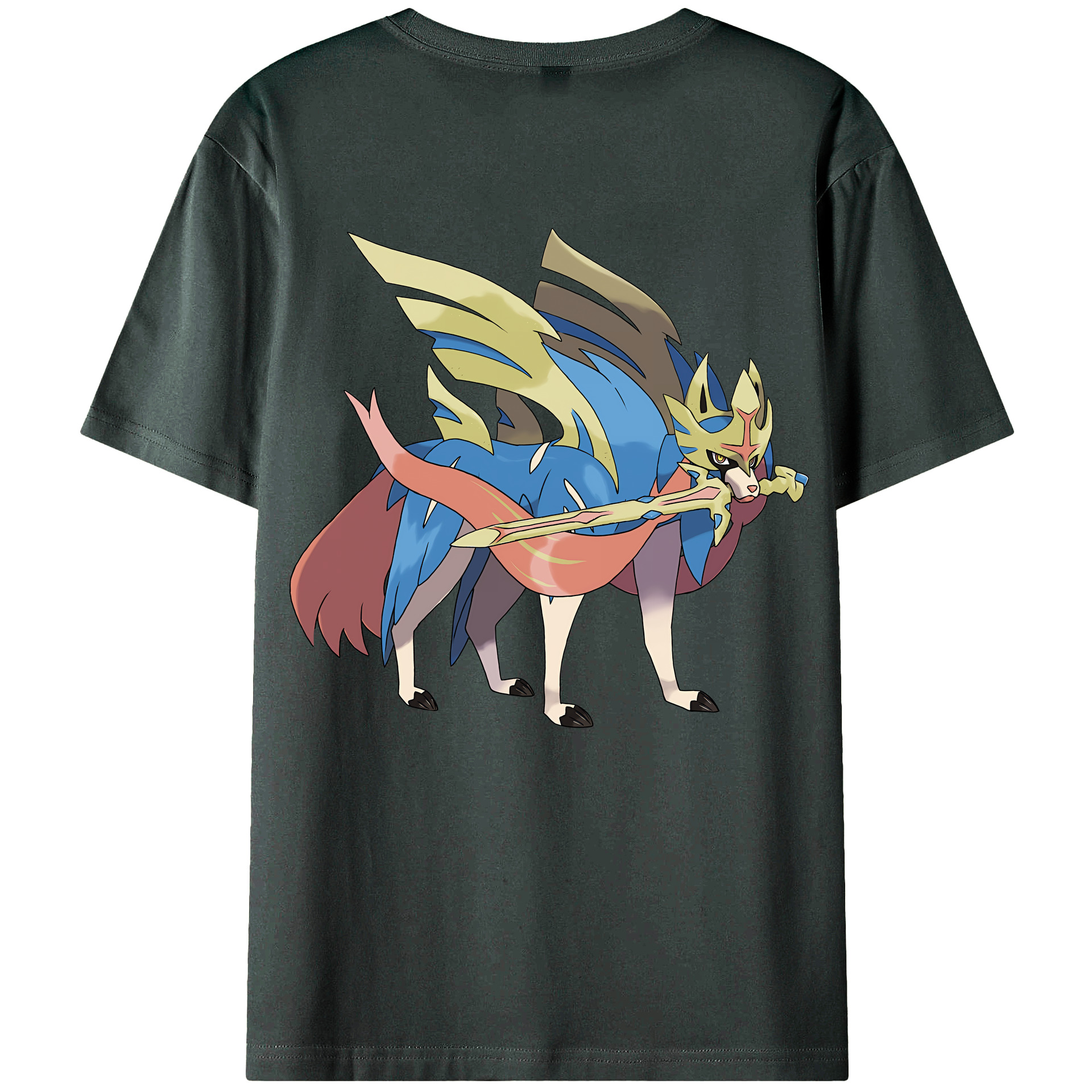 （画像用） ポケットモンスター Pokémon 綿100％ メンズ半袖Tシャツ（バックプリント） 通気性